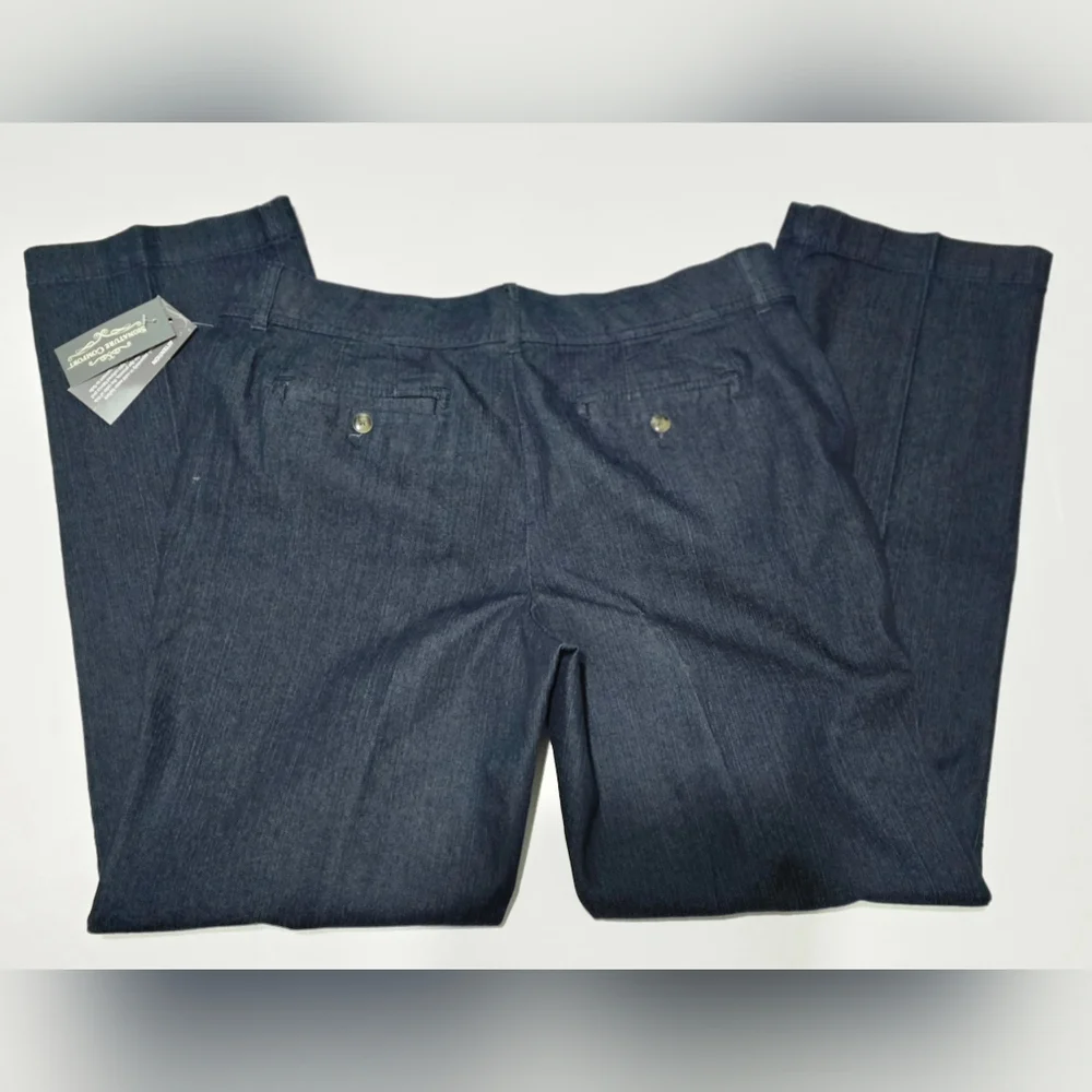 NWT Christopher & Banks Womens 12 Dark Blue Denim Pants Signature Comfort - Picture 7 of 12